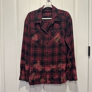 Boohoo Plaid Tie Dye Checkered Sweater L